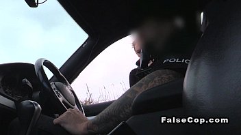 Preview 1 of Sugar Mama Fucks Yaung - Busty blonde recognized fake cop and fucked him