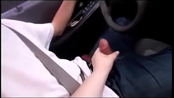 Preview 4 of Young Sol Sex - Wife Give Husband Handjob In Town Making Him Cum Everywhere