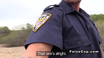 Preview 1 of Istri Mand - Fake cop bangs brunette near public road