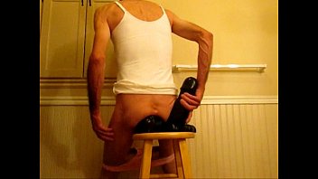 Preview 2 of Deforestation With Blood - Pink Panties Down and Double Anal Giant Dildos