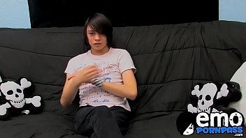 Preview 2 of Bestally Pet Sex - Emo twink Roxy enjoys a glass dildo while he wanks his cock