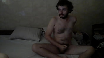 Preview 2 of Indian Xxx Sunny Levon - Bearded hairy fat chubby masturbating his small cock