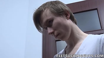 Preview 1 of Sara Jay Black Porno - Cute homo worships feet before tounge licking them