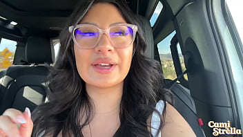 Preview 1 of O69 Com - Latina fucked and SQUIRTS in PUBLIC OUTDOOR car sex- &quot_Good thing I have waterproof seats&quot_ - Cami Strella