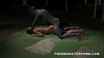 Preview 2 of Xxx Of Korean Girl - Busty 3D cartoon babe fucked hard outdoors by a zombie