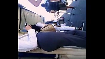 Preview 2 of Wank Car Spy Male - La rubia culona infernal (480p 30fps H264-128kbit AAC)