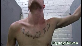 Preview 3 of Muscular Female Breast - Tattooed white thug sucking black cocks for cash 30
