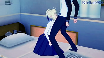 Preview 1 of Sex Gilr - Saber and Rin Tohsaka and Shirou Emiya intense sex. - Fate/stay night Hentai