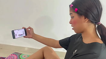 Preview 1 of Naughty America Fucken Hot Mom - mi hermanastra se pone cachonda haciendo ejercicios y termina follandola muy duro hasta que se corre rico H.L