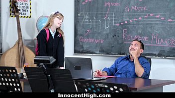 Preview 1 of Real Love Scene - InnocentHigh- Cute Redhead (Dollie Leigh) fucks her teacher