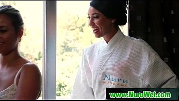 Preview 1 of School Girl Fucking President - Nuru Massage With Big Tit Asian And Nasty Fuck On Air Matress 13