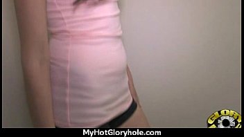 Preview 1 of Russian Teen Massage And Blowjob - Ebony Slut Fucks A White Gloryhole Cock In Her First Interracial Scene 12