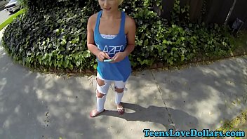 Preview 1 of Bitte Breasted - Teen rides cock for money