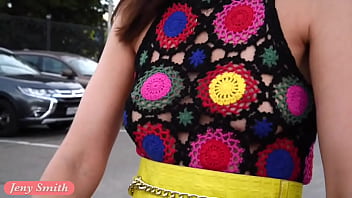 Preview 1 of Sanney Loune - Jeny Smith Yellow Heels public flashing