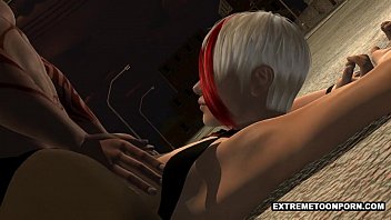 Preview 3 of Dani D Men - 3D Babe Has Her Tits and Pussy Fucked Outdoors