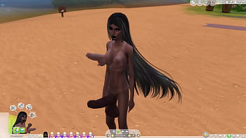 Preview 2 of Enema Punishment Crying Anal - ladyboy with giant penis &amp_ penis nipples sims 4
