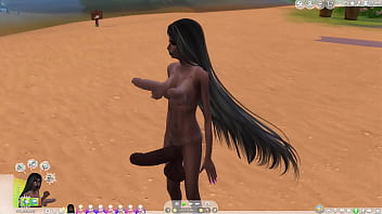 Preview 1 of Enema Punishment Crying Anal - ladyboy with giant penis &amp_ penis nipples sims 4