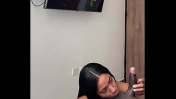 Preview 2 of Anu Web - cute brunette enters her stepbrother&#039_s room and gives him a sloppy blowjob -amateur couple- nysdel