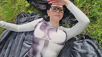 Preview 1 of Search Some Porn Kidnep - Smoking on the Grass and Show my Boobs on the Sun
