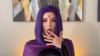 Preview 1 of Rocat Boy - Sexy Raven Gave Herself Fucked in All Poses till Cum Inside - Teen Titans Cosplay POV