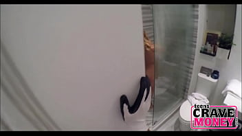 Preview 1 of Black Boy Mouth Fuck Girl - Tiny Blonde Teen Fucks For Money