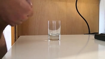 Preview 2 of Black Chick With Big - Cum in a glass
