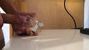 Preview 4 of Black Chick With Big - Cum in a glass