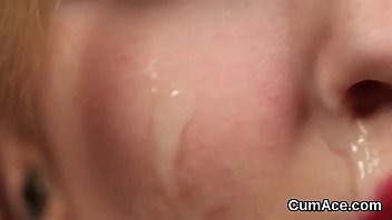 Preview 1 of College Forced Gangbang - Frisky hottie gets cumshot on her face sucking all the cream