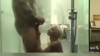 Preview 3 of Black Milf Rape - German Couple Fuck in Shower and Filmed with Hidden Cam