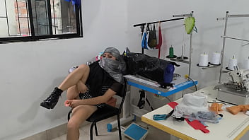 Preview 2 of Alexis Texas With Jordi - Indian seamstress masturbates deliciously in the clothing workshop