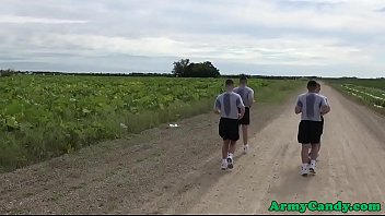 Preview 2 of Granny S Bathroom - Gay army recruit drilled in ass outdoors