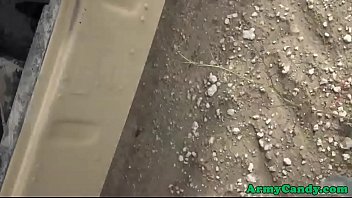 Preview 1 of Granny S Bathroom - Gay army recruit drilled in ass outdoors