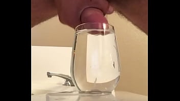 Preview 4 of Hindi Pron Side - Man cumming into a glass of water.  Imagine if it was your mouth.