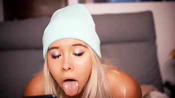 Preview 2 of Brutal Quens - Horny blonde with a cute face has a sexual video call with her English sugar daddy