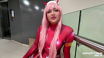 Preview 1 of Pashtoxxvidoe Com - Muchacha puta vestida de Zero Two viene a mi casa y me deja follarle el culo