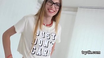 Preview 1 of Isis Taylor Cumshot Swap - Fervent teenie gives head in pov and gets slim slit banged