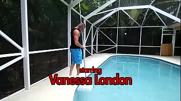 Preview 1 of Teens Get Raped By Step Brother - Sexy Big Booty Vanessa London Swims and Fucks Pool Man