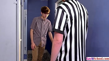 Preview 1 of 3gping Com - Teen Donovin Rece barebacked by coach Brody Kayman