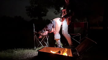 Preview 3 of English College Sex Hd - Impregnating Creampie in Public Campsite! Fucking Out in the Open!