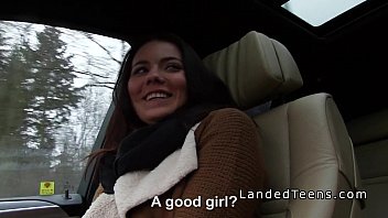 Preview 1 of Appna Anal Xxx - Beautiful Euro amateur teen bangs in car in public