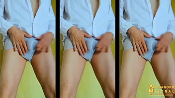 Preview 1 of Wwwsex Com Brezzrea - ALEJANDRO MISTRAL se quita la ropa dejandose los calzoncillos para mojarse y sobarse por encima la verga erecta y los testiculos
