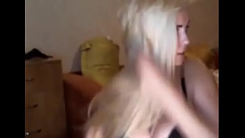 Preview 1 of Chubby Big Chubby - Blonde with big boobs flashing on webcam