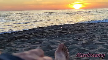 Preview 1 of Iii Xxx Porn In - FLASHING my COCK in front of my STEPDAUGHTER at SUNSET in a PUBLIC BEACH and she HELPS me CUMSHOT in front of everyone - REAL SEX RISKY