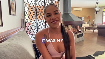 Preview 3 of Fathar And Sisterxxx Fucking - Sizzling Latina Brunette: Deepthroat &amp_ Rim Job POV Casting Adventure