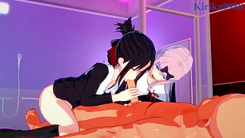 Preview 1 of Jersey Shore Xxx Parody - Kaguya Shinomiya and Chika Fujiwara and the old man intense 3P sex. - Kaguya-sama Love Is War Hentai