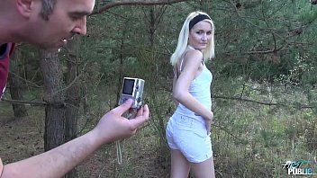 Preview 1 of Extreme Mom Insertion And Squirt - Petite Teen Blonde Hardcore sex in forest with Stepdad