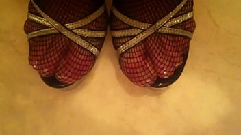 Preview 2 of Baby Wafe - Cum on sexy High Heels Fishnet Stockings