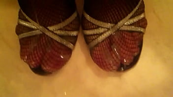 Preview 4 of Baby Wafe - Cum on sexy High Heels Fishnet Stockings