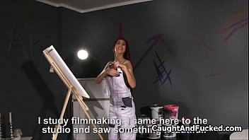 Preview 2 of Puma Swede Death - Busty redhead painting chick fucked hard