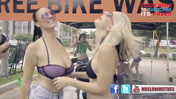 Preview 3 of Rape Outdoor Amateury - BIKINI BIKE WASH SUPER SLOW MOTION 1